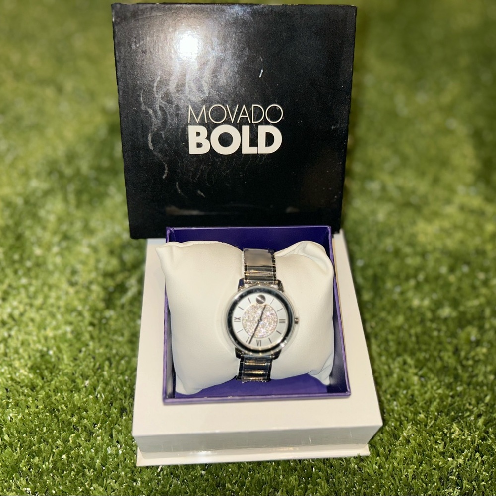 Movado Bold Silver and Black Men's Watch